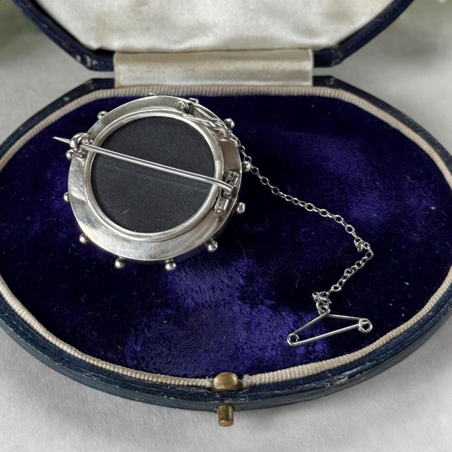 Antique Victorian Sterling Silver Keepsake Locket Brooch, Ship's Wheel Target Design. Aesthetic Movement Jewellery
