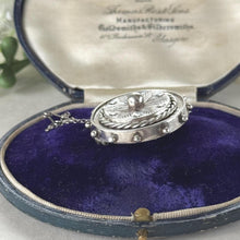 Load image into Gallery viewer, Antique Victorian Sterling Silver Keepsake Locket Brooch, Ship's Wheel Target Design. Aesthetic Movement Jewellery
