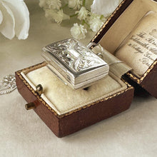 Load image into Gallery viewer, Antique Victorian Sterling Silver Vinaigrette Pendant, 1846 Edward Smith Miniature Book Necklace
