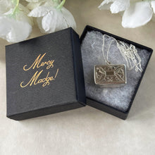 Load image into Gallery viewer, Antique Victorian Sterling Silver Vinaigrette Pendant, 1846 Edward Smith Miniature Book Necklace
