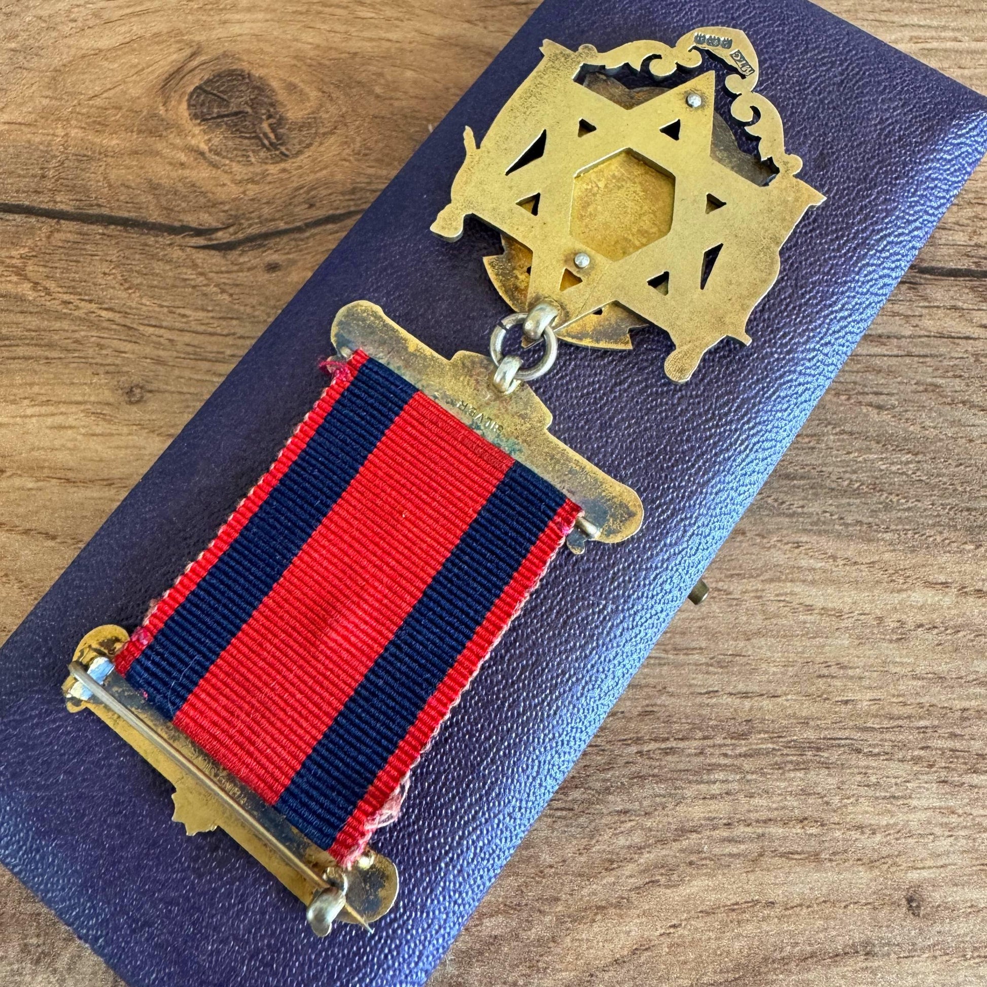 1936 Sons of Temperance Medal, Named R.W. Bird, Sterling Silver Enamel Fraternal Regalia, Boxed Past Grand Worthy Patriarch