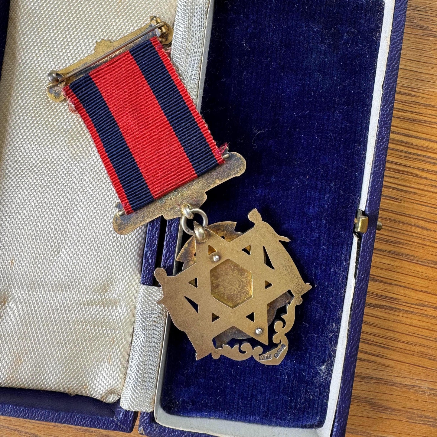 1936 Sons of Temperance Medal, Named R.W. Bird, Sterling Silver Enamel Fraternal Regalia, Boxed Past Grand Worthy Patriarch