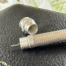 Load image into Gallery viewer, Antique Victorian Sterling Silver Propelling Pencil Pendant, Rare Seal Matrix &amp; Hidden Lead Reservoir c1890

