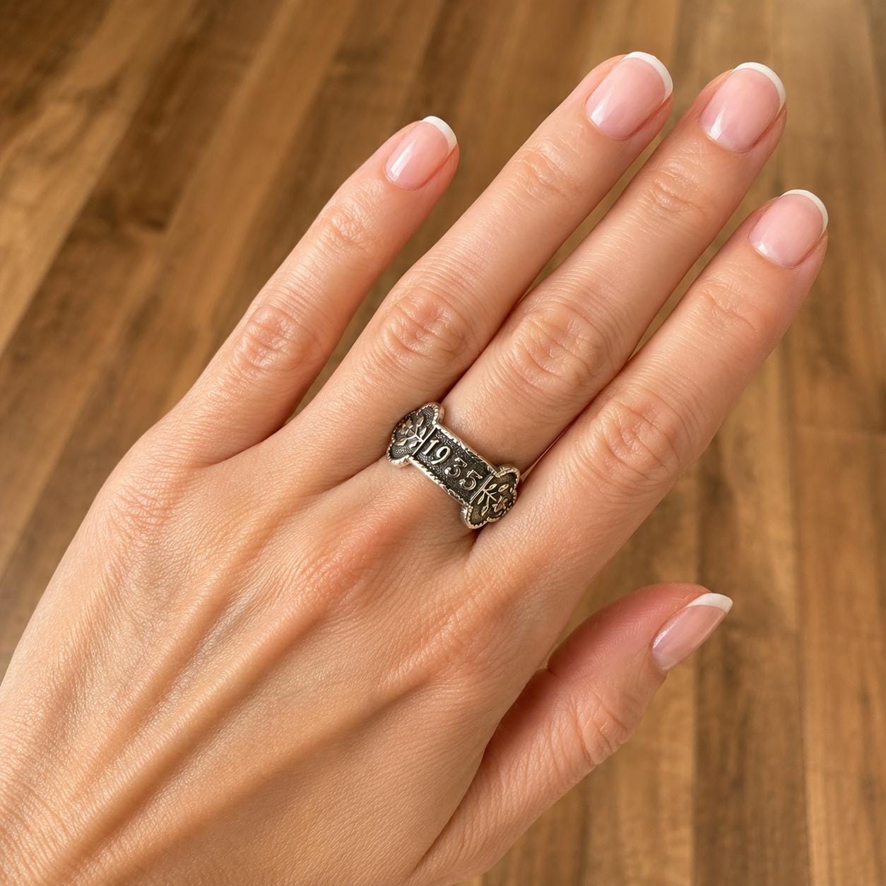 Vintage 1935 Sterling Silver Statement Ring, Art Deco St John Ambulance Award Bar