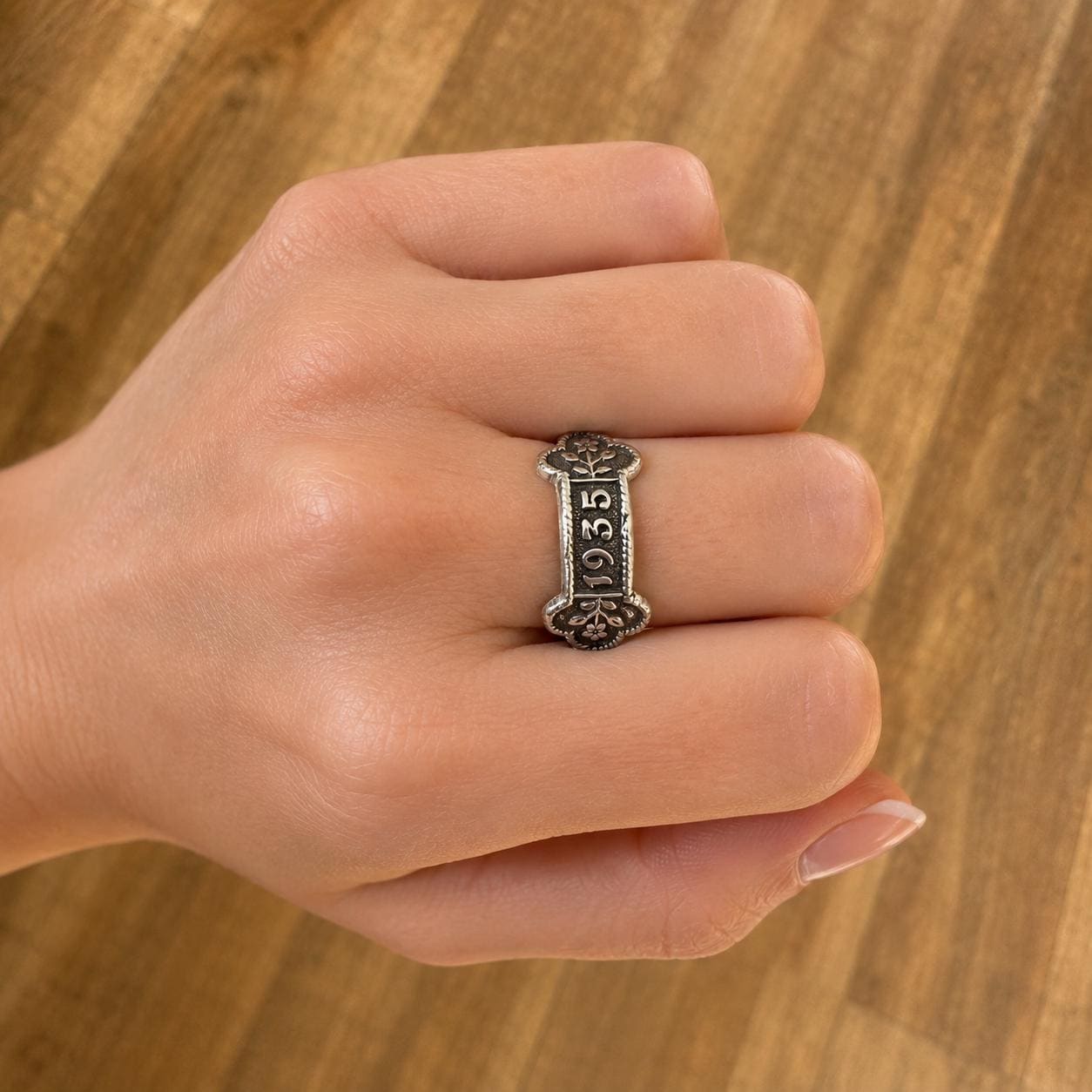 Vintage 1935 Sterling Silver Statement Ring, Art Deco St John Ambulance Award Bar