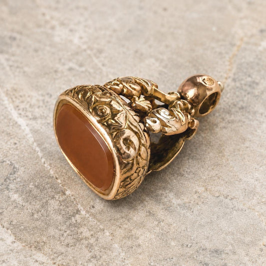 Antique Georgian Gold Cased Fob Seal Pendant with Citrine c.1780-1820