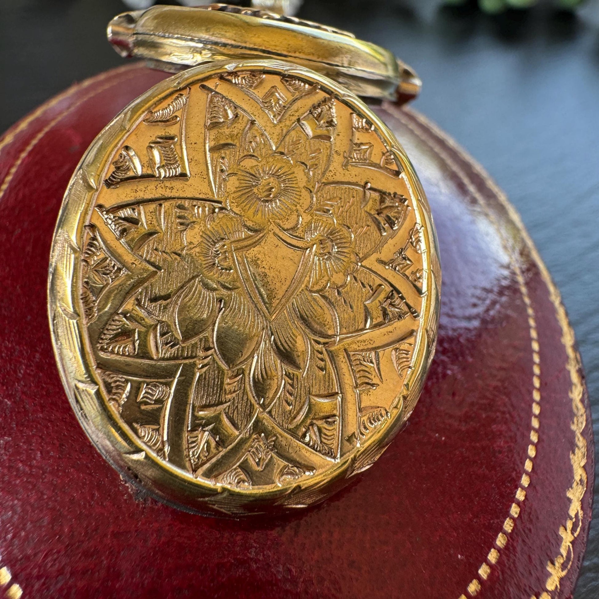 Victorian Gold Vermeil & Enamel Love Token Spinner Locket Pendant: Amity Eternity Infinity (AEI)