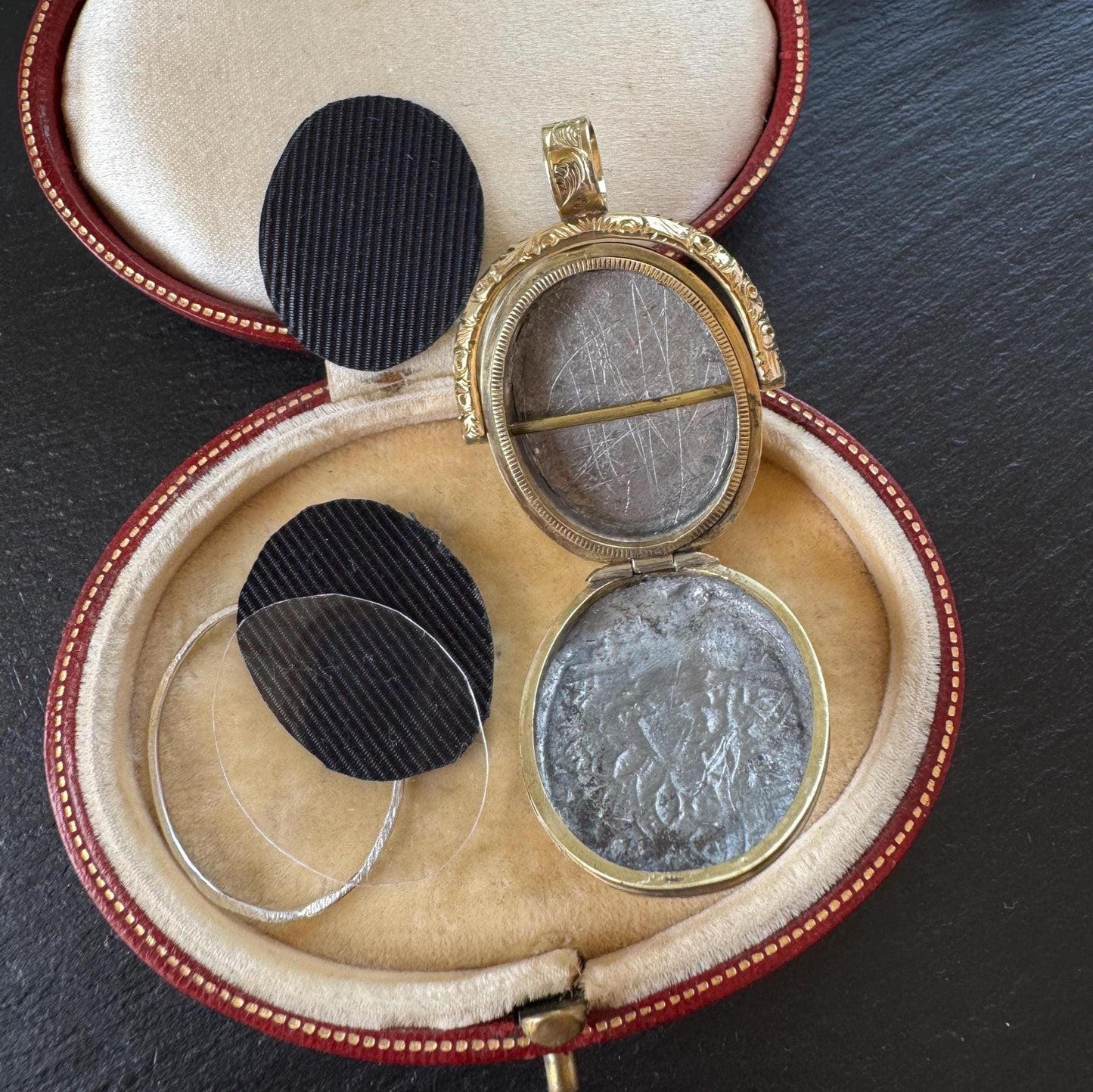 Victorian Gold Vermeil & Enamel Love Token Spinner Locket Pendant: Amity Eternity Infinity (AEI)