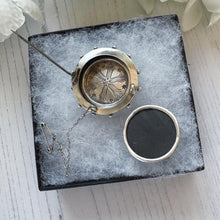 Load image into Gallery viewer, Antique Victorian Sterling Silver Keepsake Locket Brooch, Ship's Wheel Target Design. Aesthetic Movement Jewellery
