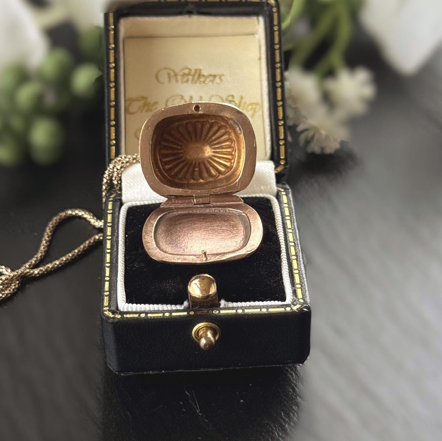 Antique Gold Gilded Victorian Locket Fob Pendant With Concealed Compartment
