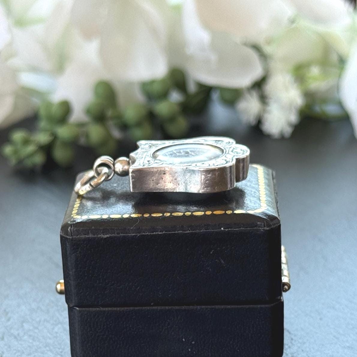 Antique Sterling Silver Working Compass Watch Fob | Chester 1901 Hallmarked Victorian Pendant