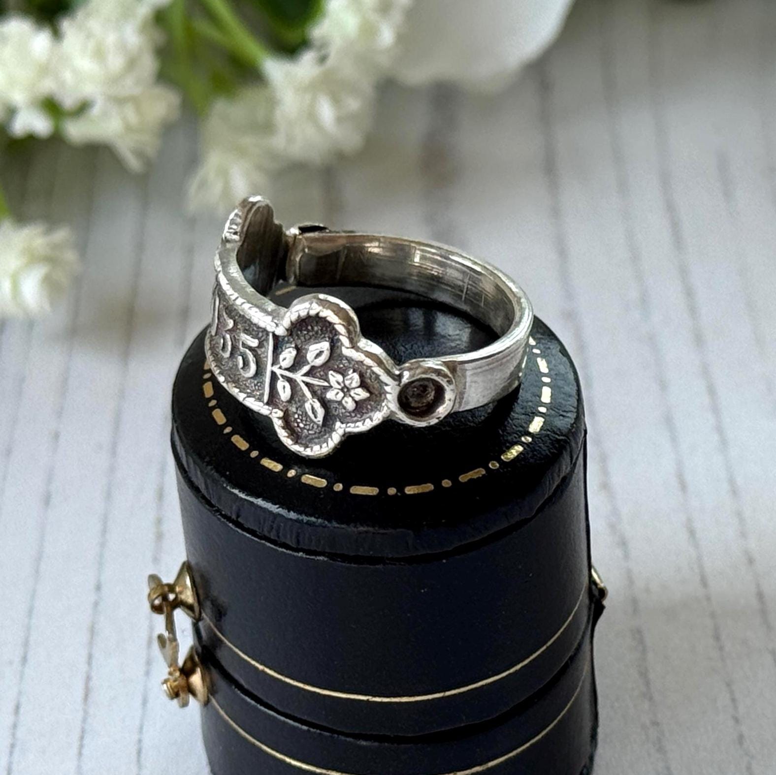 Vintage 1935 Sterling Silver Statement Ring, Art Deco St John Ambulance Award Bar