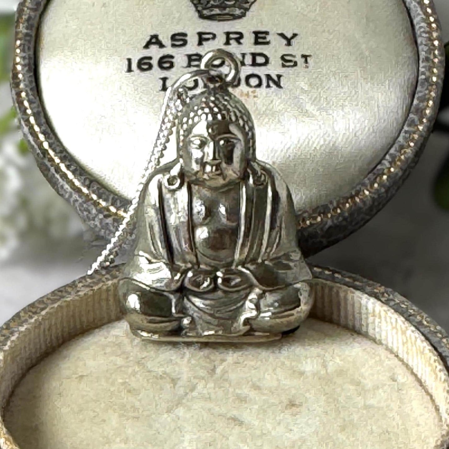 Vintage c.1930 Buddha Secret Compartment Pendant | Hidden Sliding Base | Sterling Silver Chain