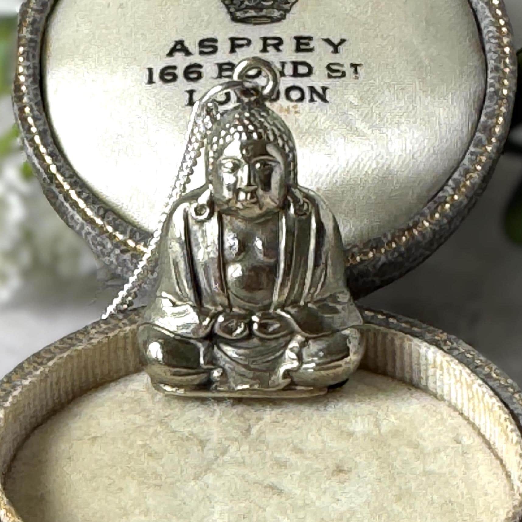 Vintage c.1930 Buddha Secret Compartment Pendant | Hidden Sliding Base | Sterling Silver Chain
