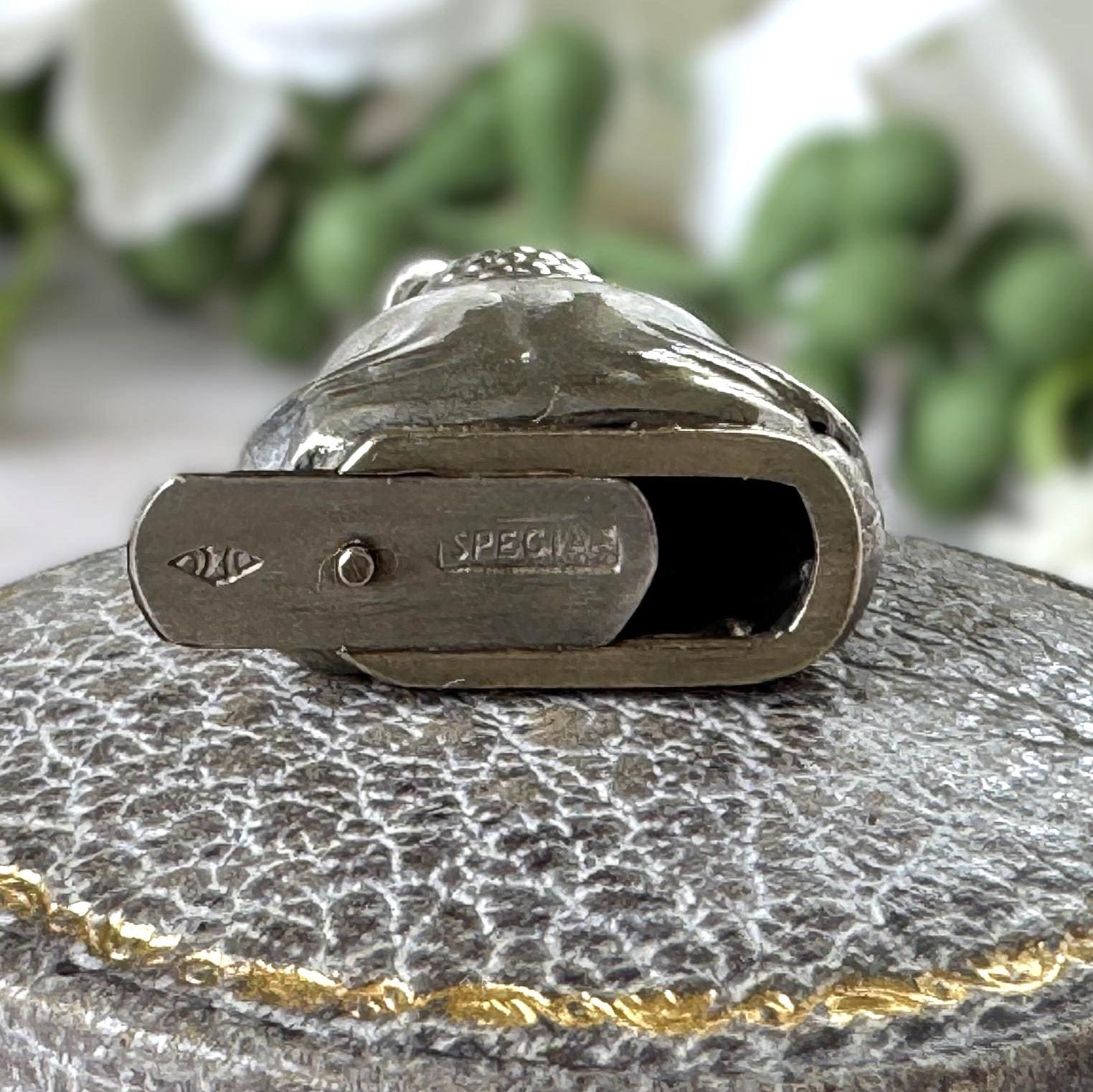 Vintage c.1930 Buddha Secret Compartment Pendant | Hidden Sliding Base | Sterling Silver Chain