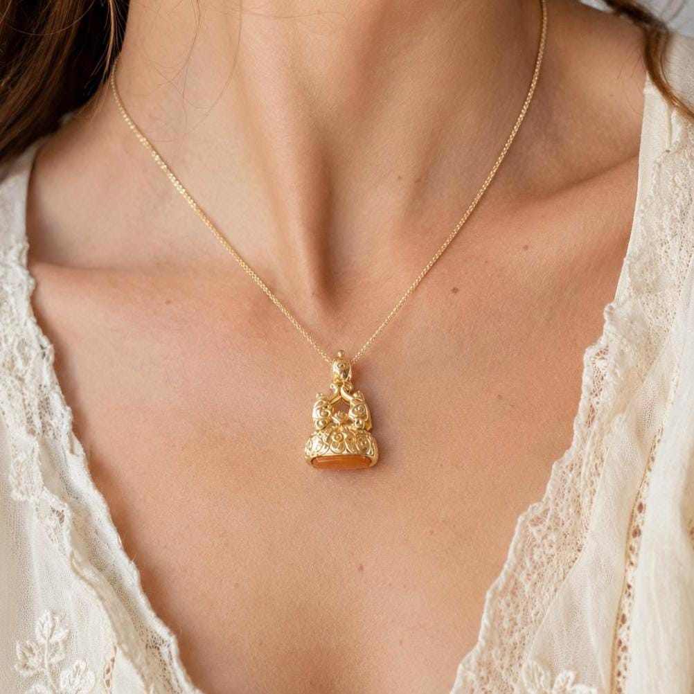 Antique Georgian Gold Cased Fob Seal Pendant with Citrine c.1780-1820