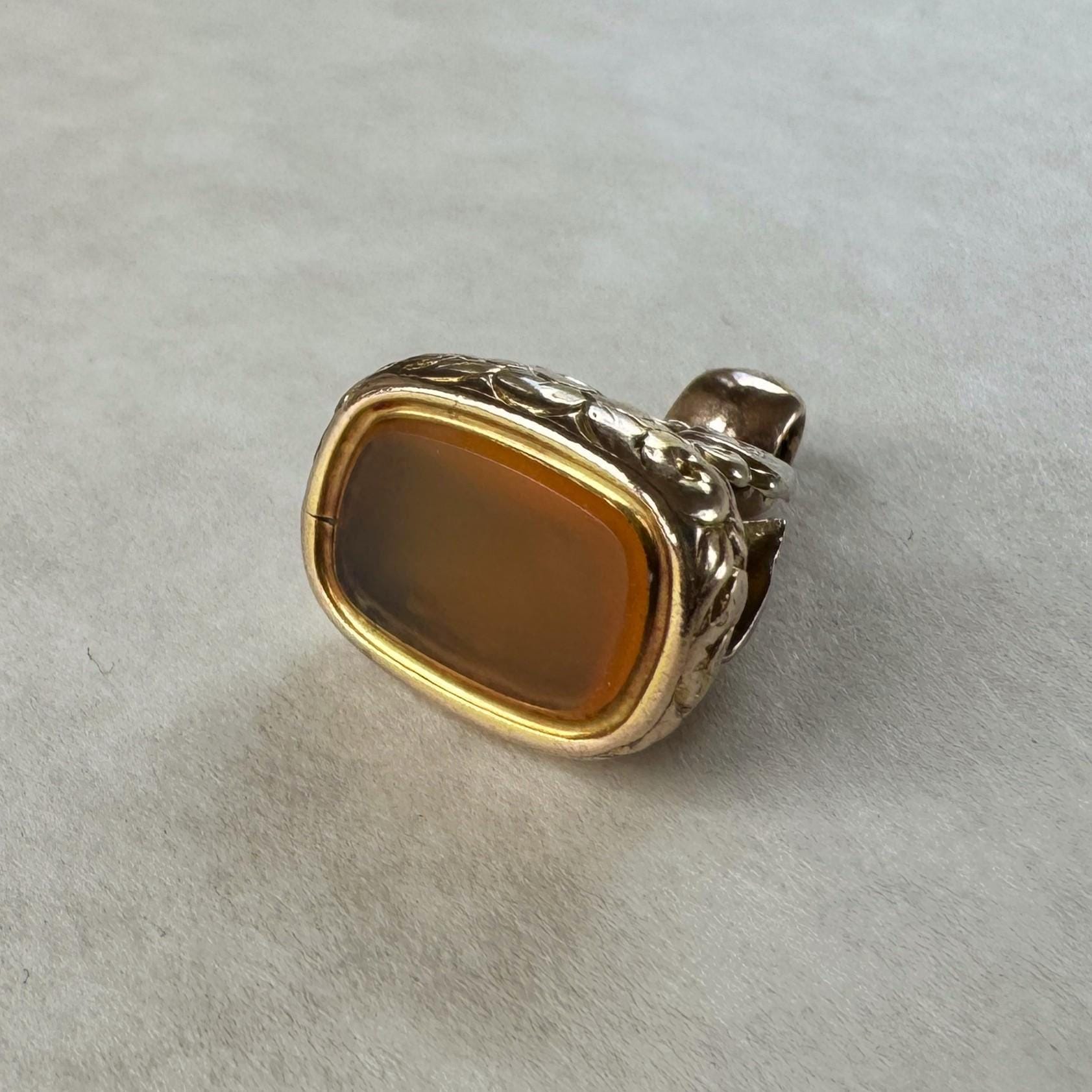 Antique Georgian Gold Cased Fob Seal Pendant with Citrine c.1780-1820