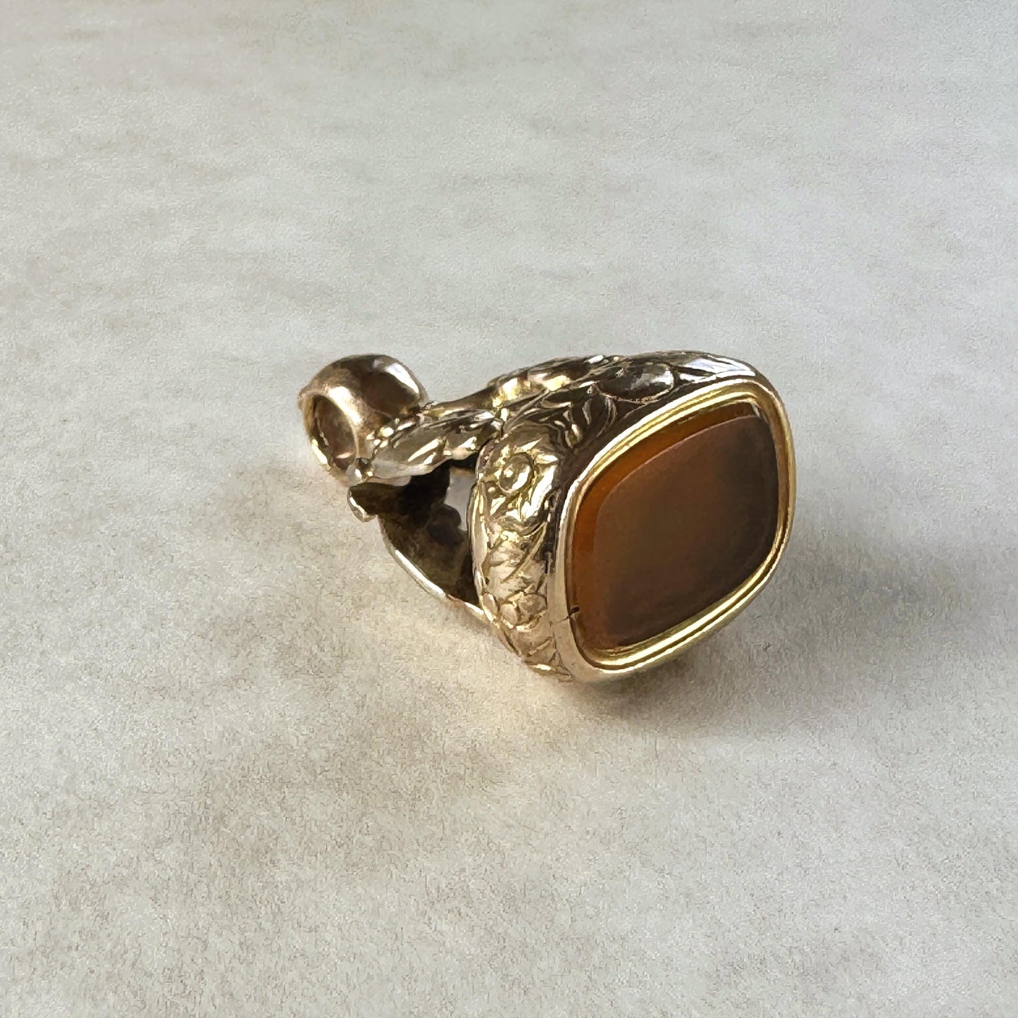 Antique Georgian Gold Cased Fob Seal Pendant with Citrine c.1780-1820
