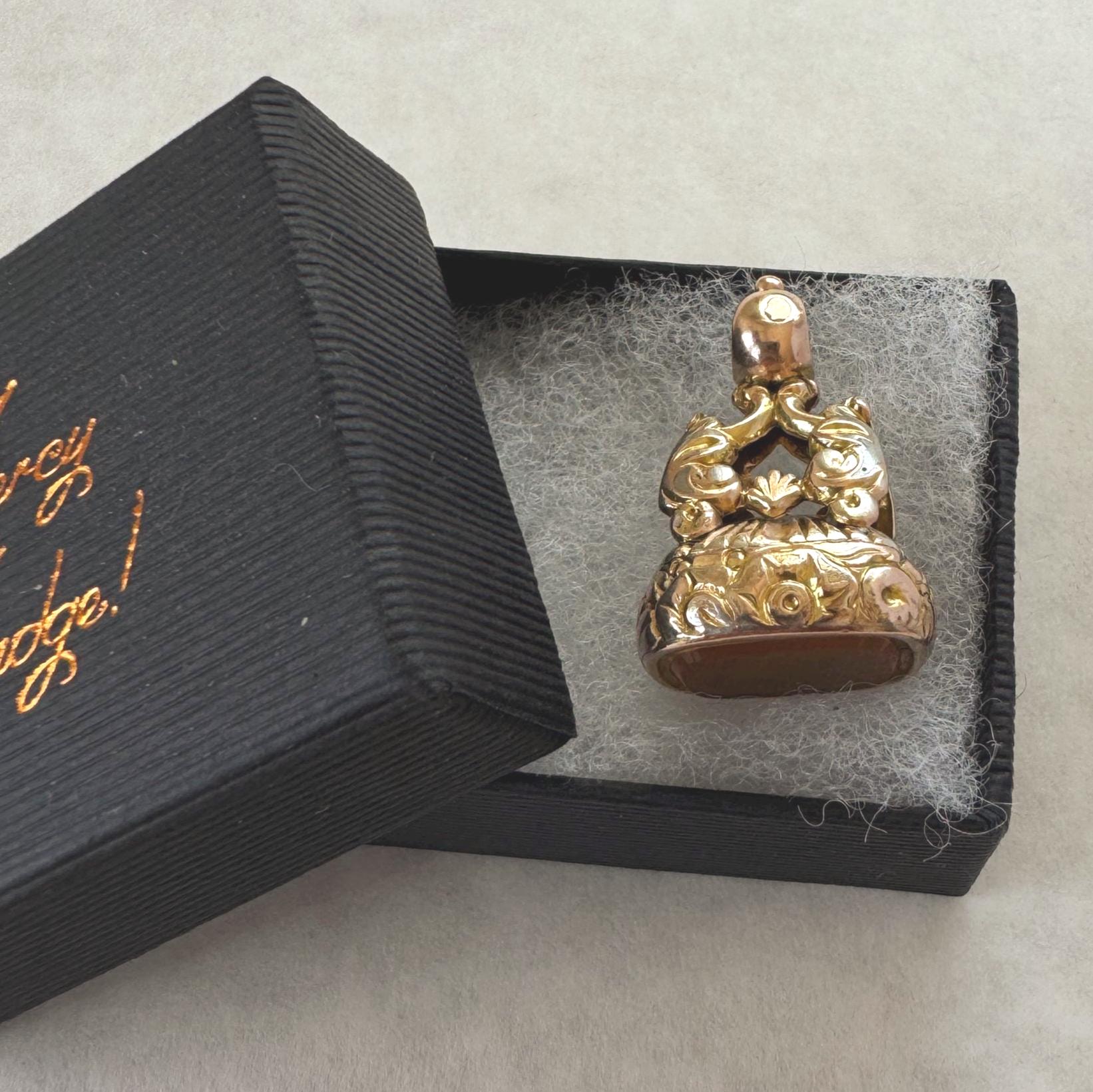 Antique Georgian Gold Cased Fob Seal Pendant with Citrine c.1780-1820
