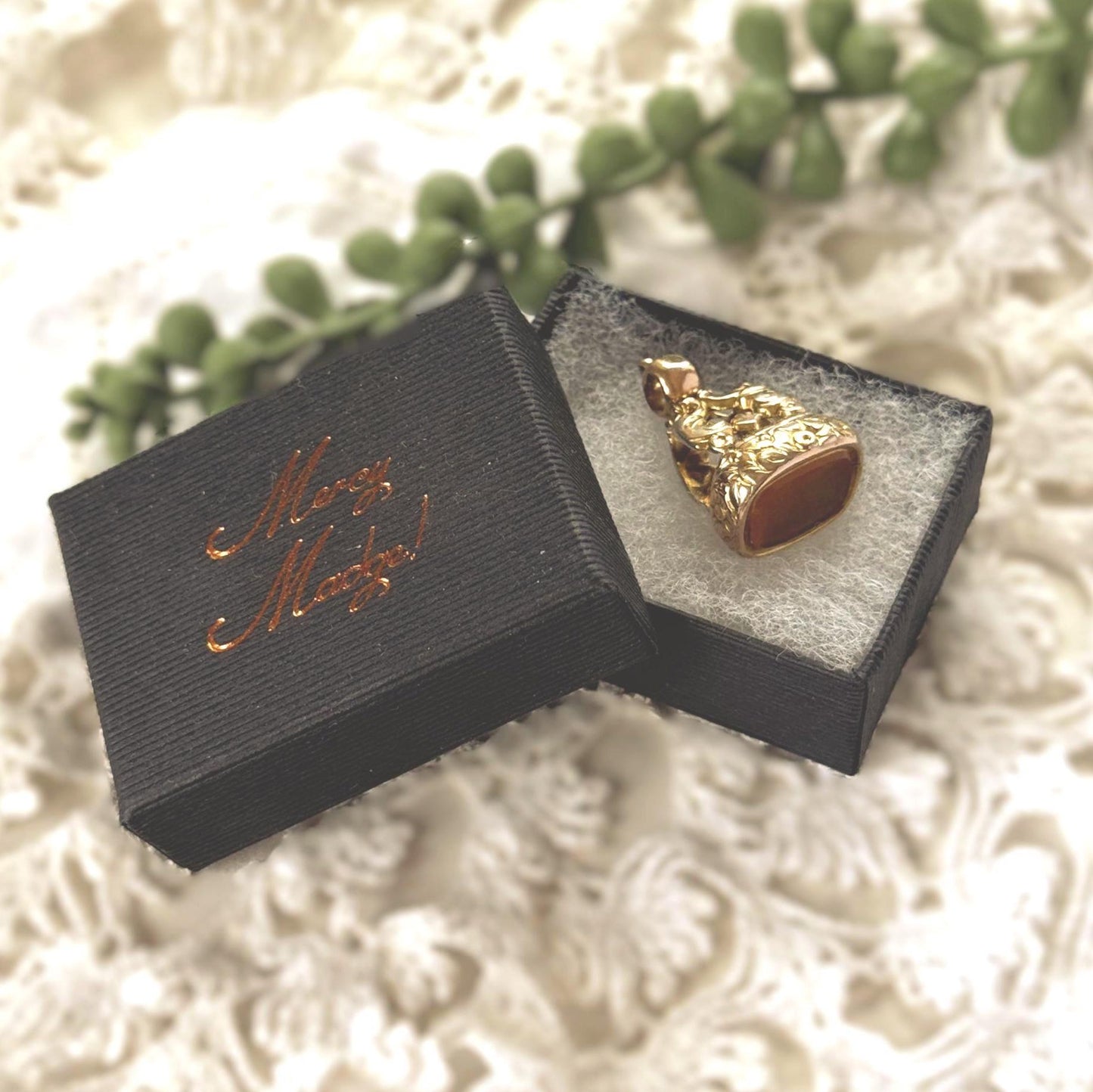 Antique Georgian Gold Cased Fob Seal Pendant with Citrine c.1780-1820