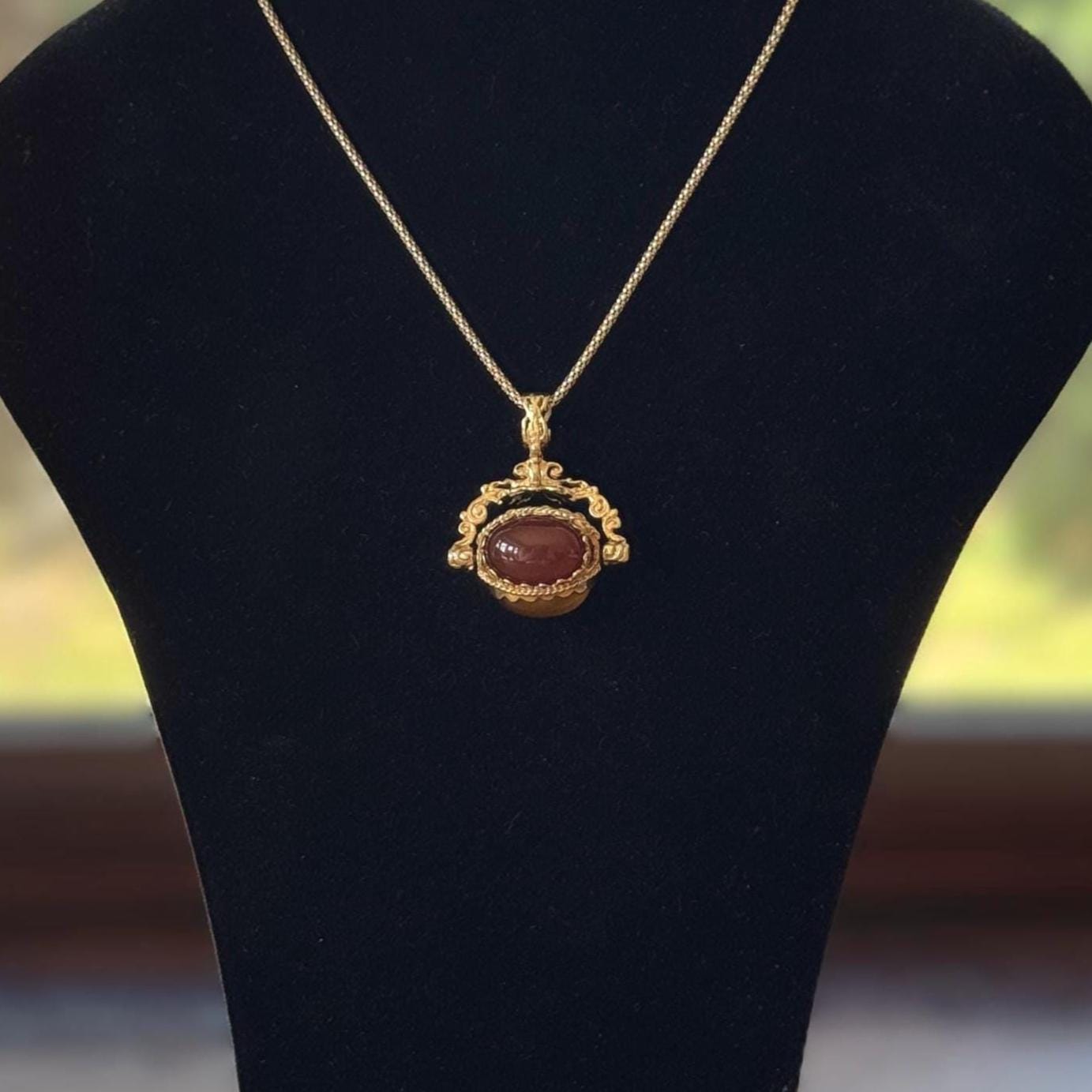 Vintage Victorian Revival 9ct Gold Spinner Fob Pendant, Hallmarked London 1965