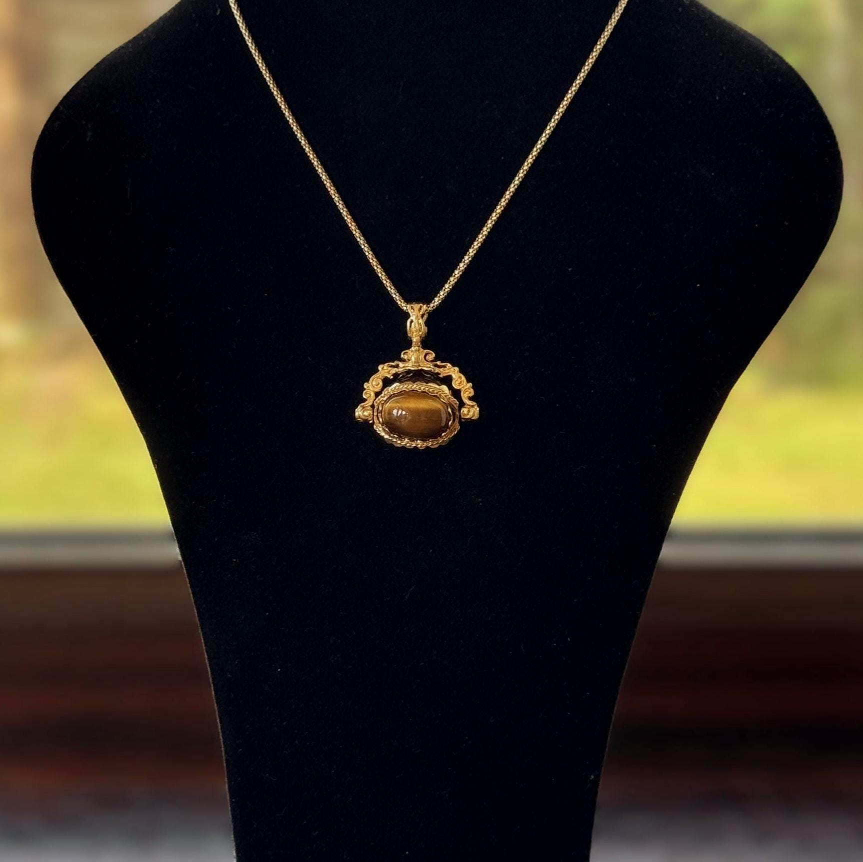 Vintage Victorian Revival 9ct Gold Spinner Fob Pendant, Hallmarked London 1965