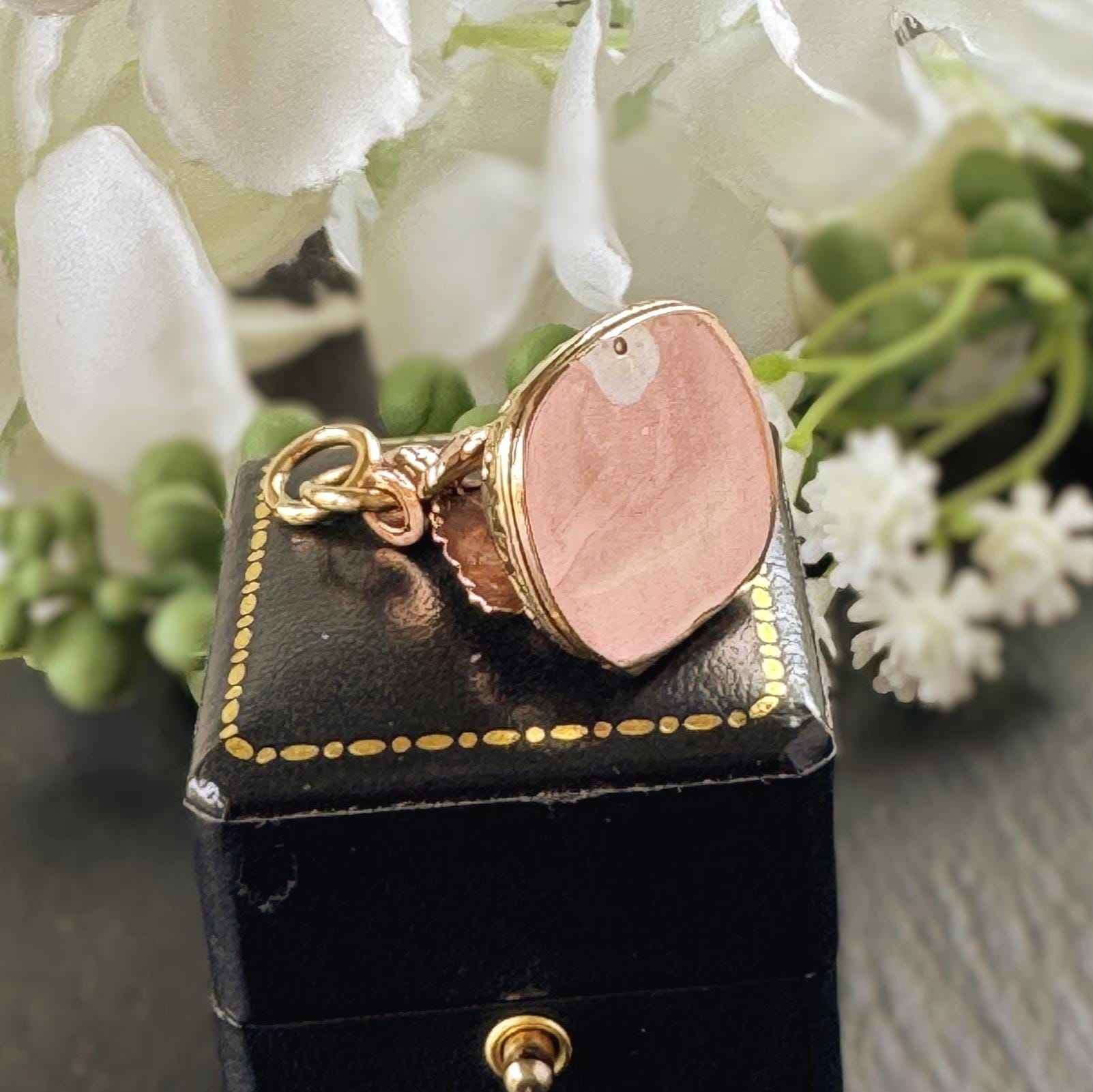 Antique Gold Gilded Victorian Locket Fob Pendant With Concealed Compartment