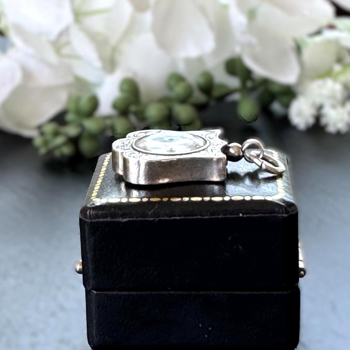 Antique Sterling Silver Working Compass Watch Fob | Chester 1901 Hallmarked Victorian Pendant