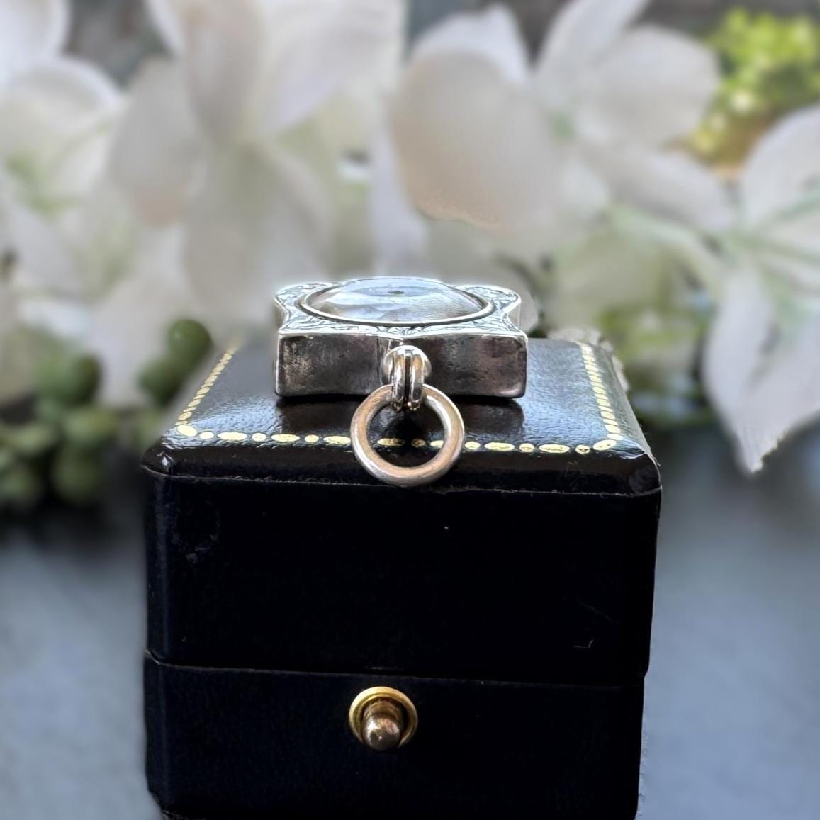 Antique Sterling Silver Working Compass Watch Fob | Chester 1901 Hallmarked Victorian Pendant