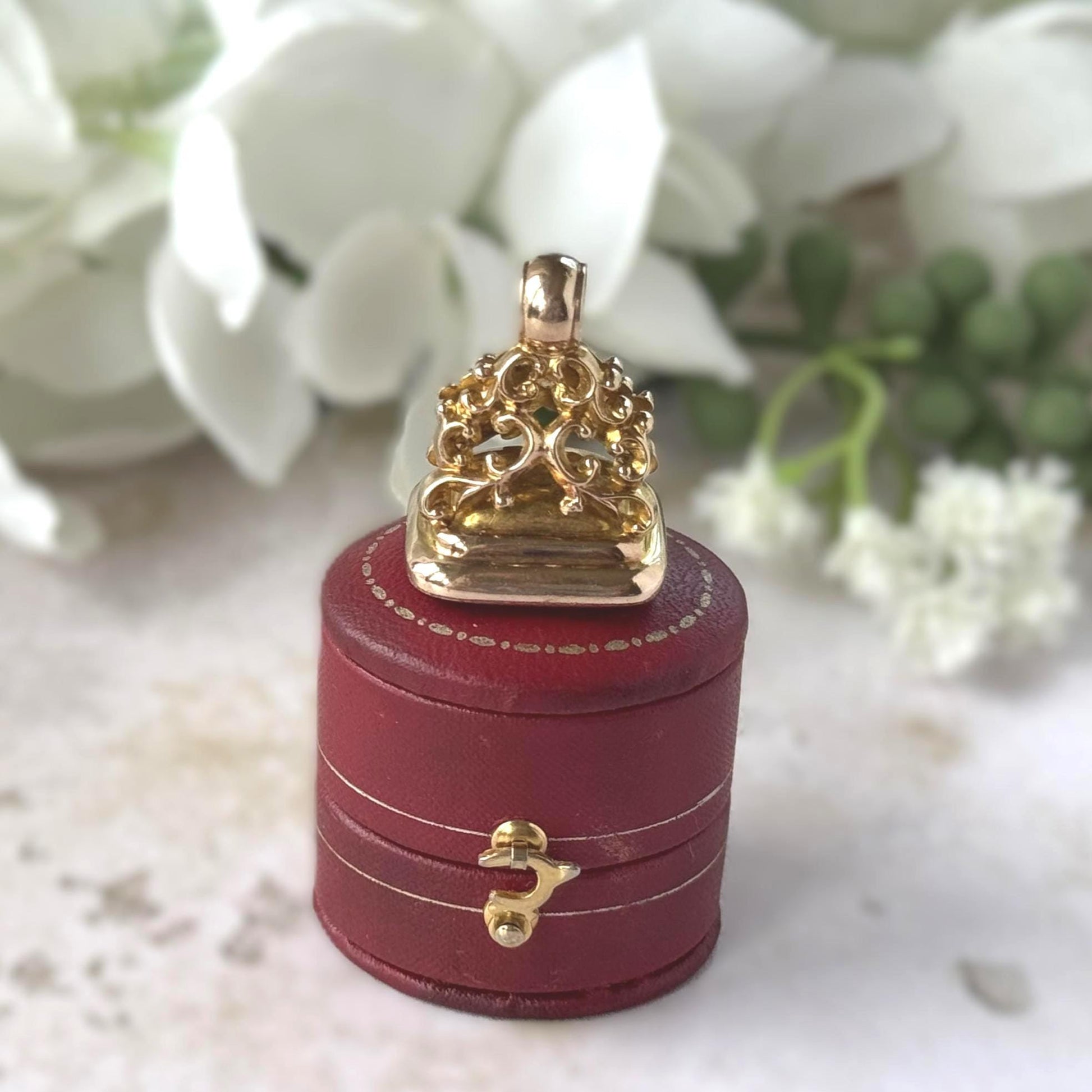Edwardian 9ct Gold Bloodstone Fob Seal Pendant, Birmingham 1910