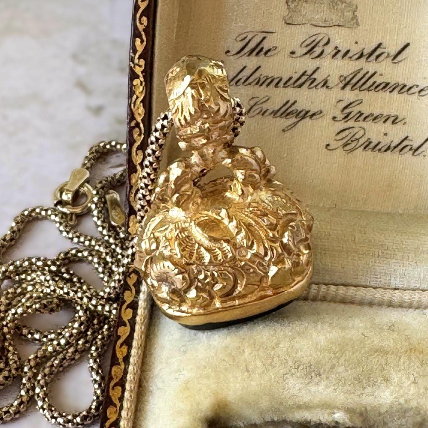 Antique Georgian Solid Gold Bloodstone Fob Seal Pendant, c.1780–1820