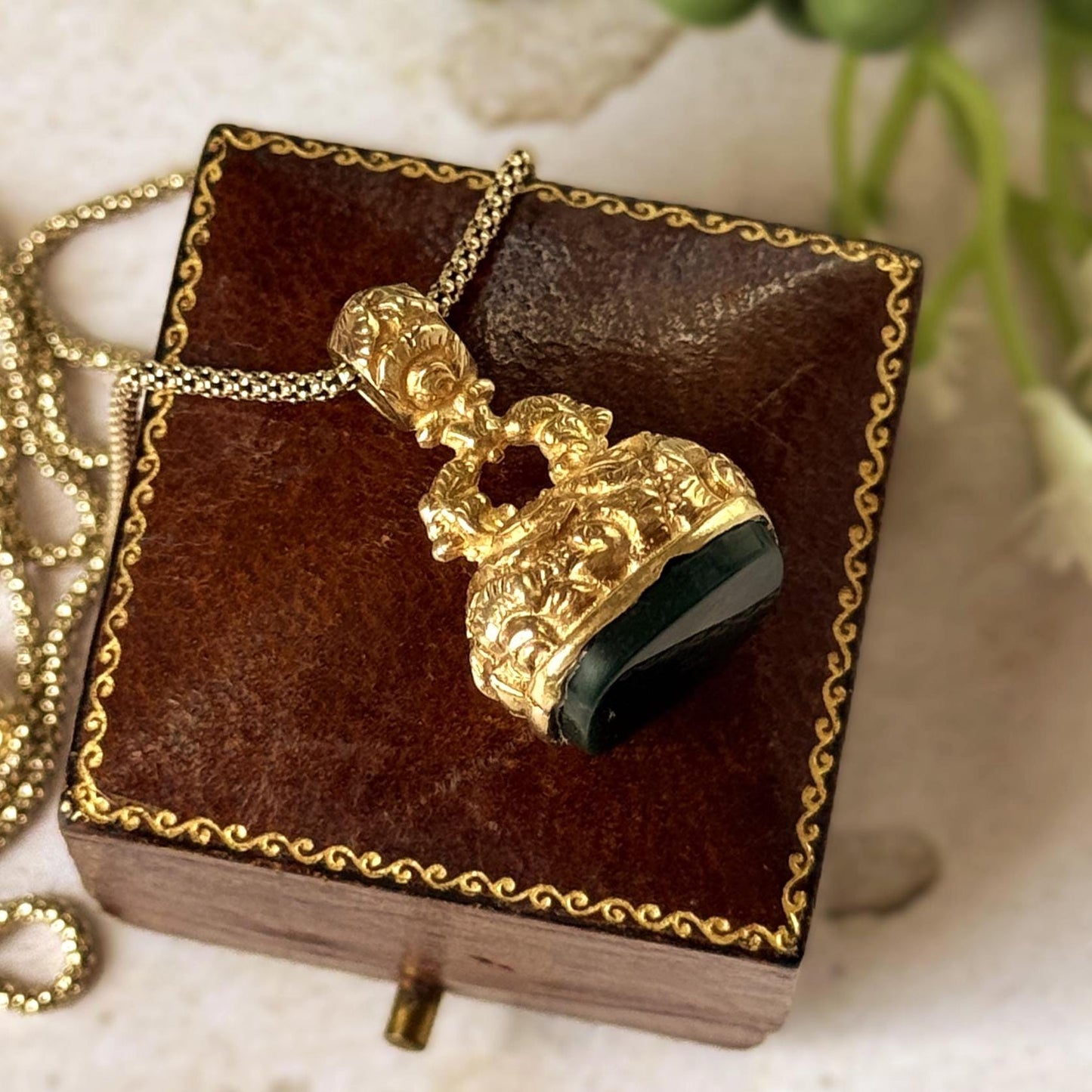 Antique Georgian Solid Gold Bloodstone Fob Seal Pendant, c.1780–1820