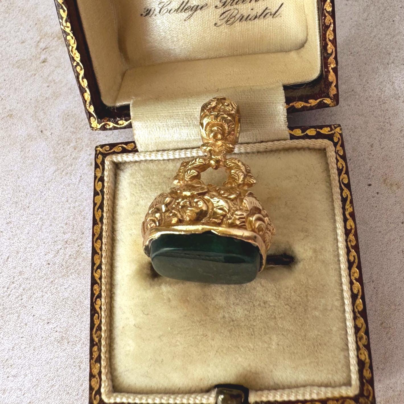 Antique Georgian Solid Gold Bloodstone Fob Seal Pendant, c.1780–1820
