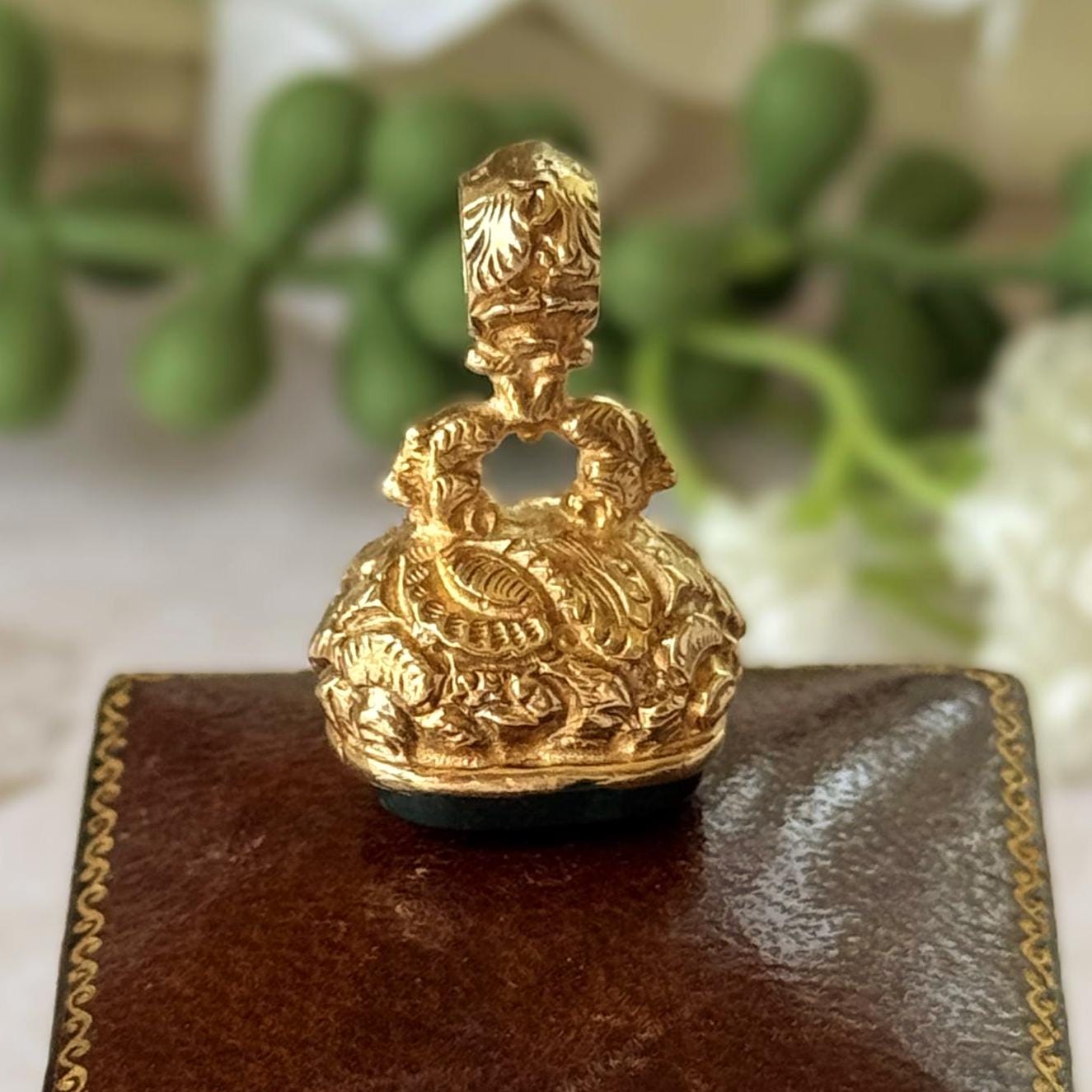 Antique Georgian Solid Gold Bloodstone Fob Seal Pendant, c.1780–1820