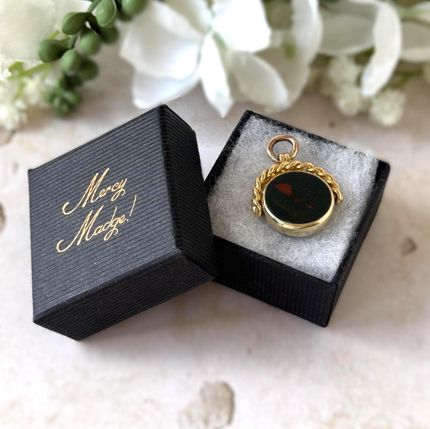 Antique Victorian Rolled Gold Bloodstone & Carnelian Spinning Fob Seal Pendant, Thomas Hopwood