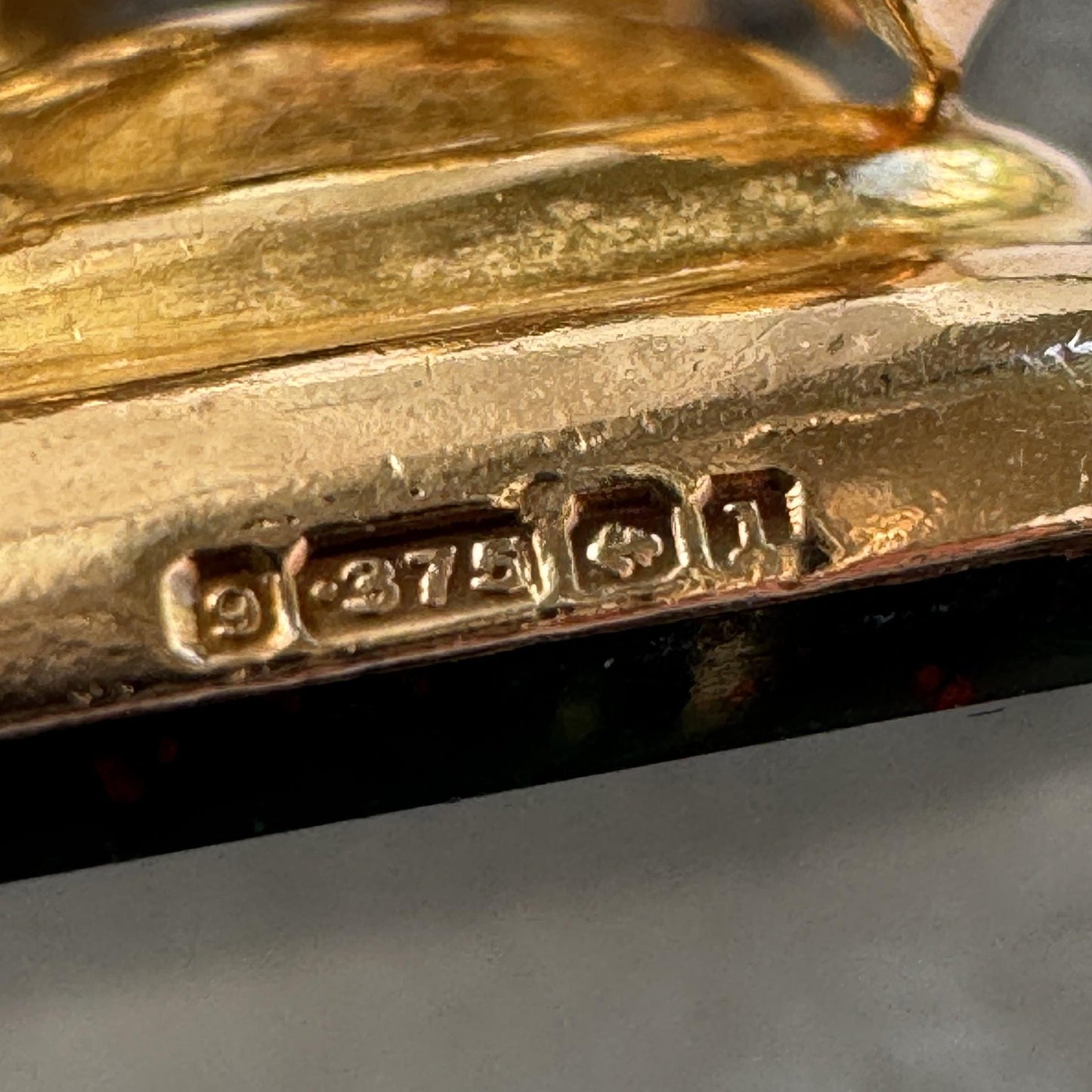 Edwardian 9ct Gold Bloodstone Fob Seal Pendant, Birmingham 1910