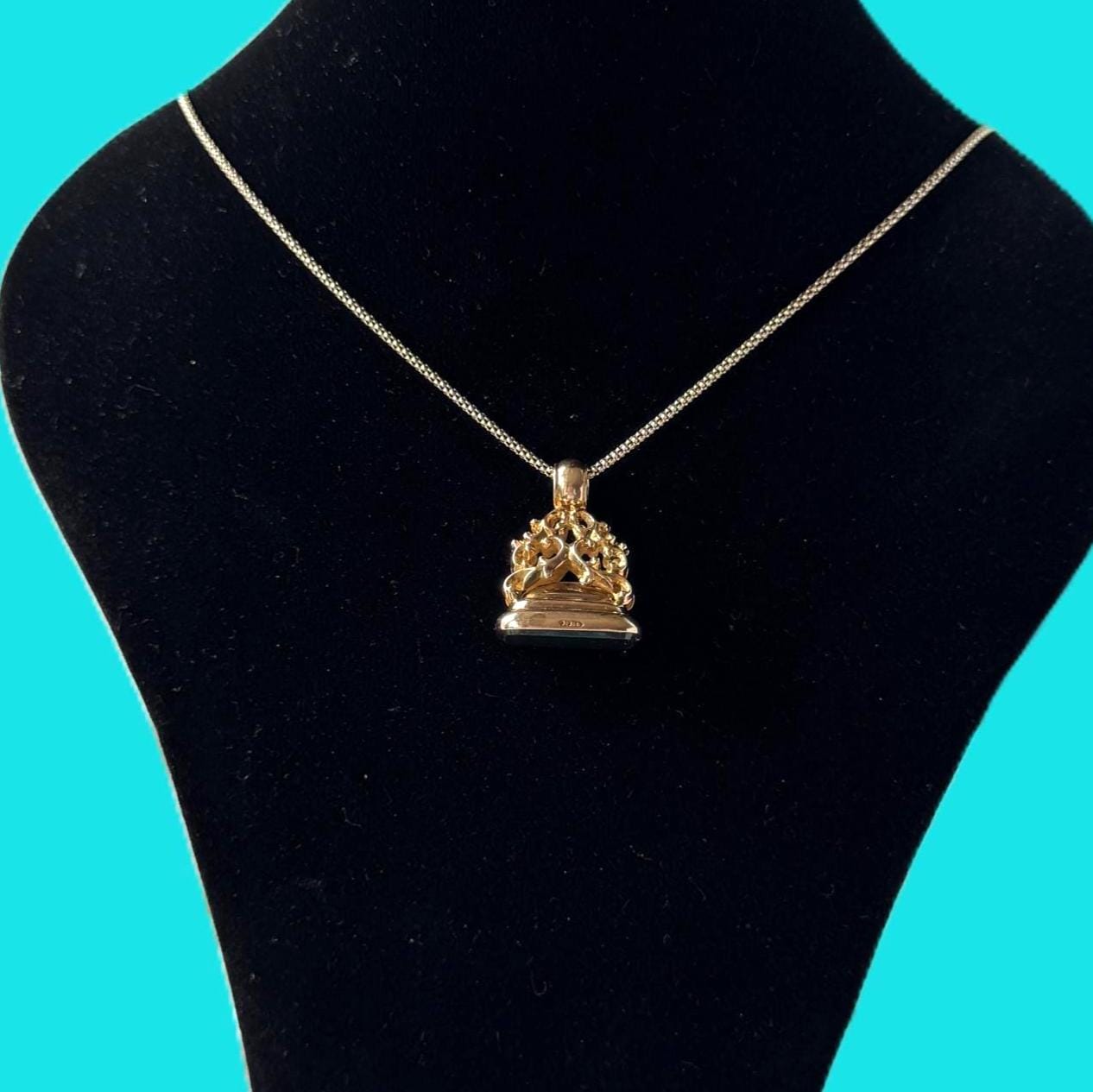Edwardian 9ct Gold Bloodstone Fob Seal Pendant, Birmingham 1910