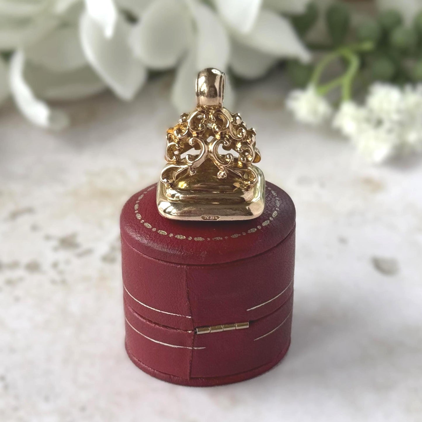 Edwardian 9ct Gold Bloodstone Fob Seal Pendant, Birmingham 1910
