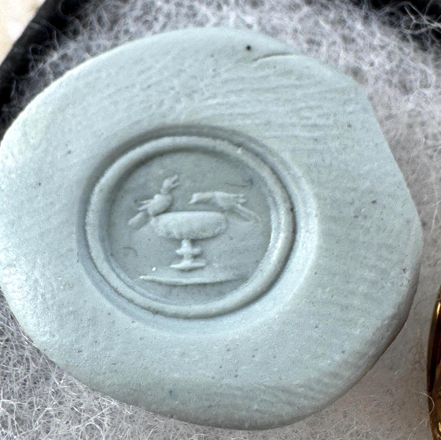 Georgian Miniature Lovebird Intaglio Seal Fob | Antique Gold-Cased Citrine Pendant