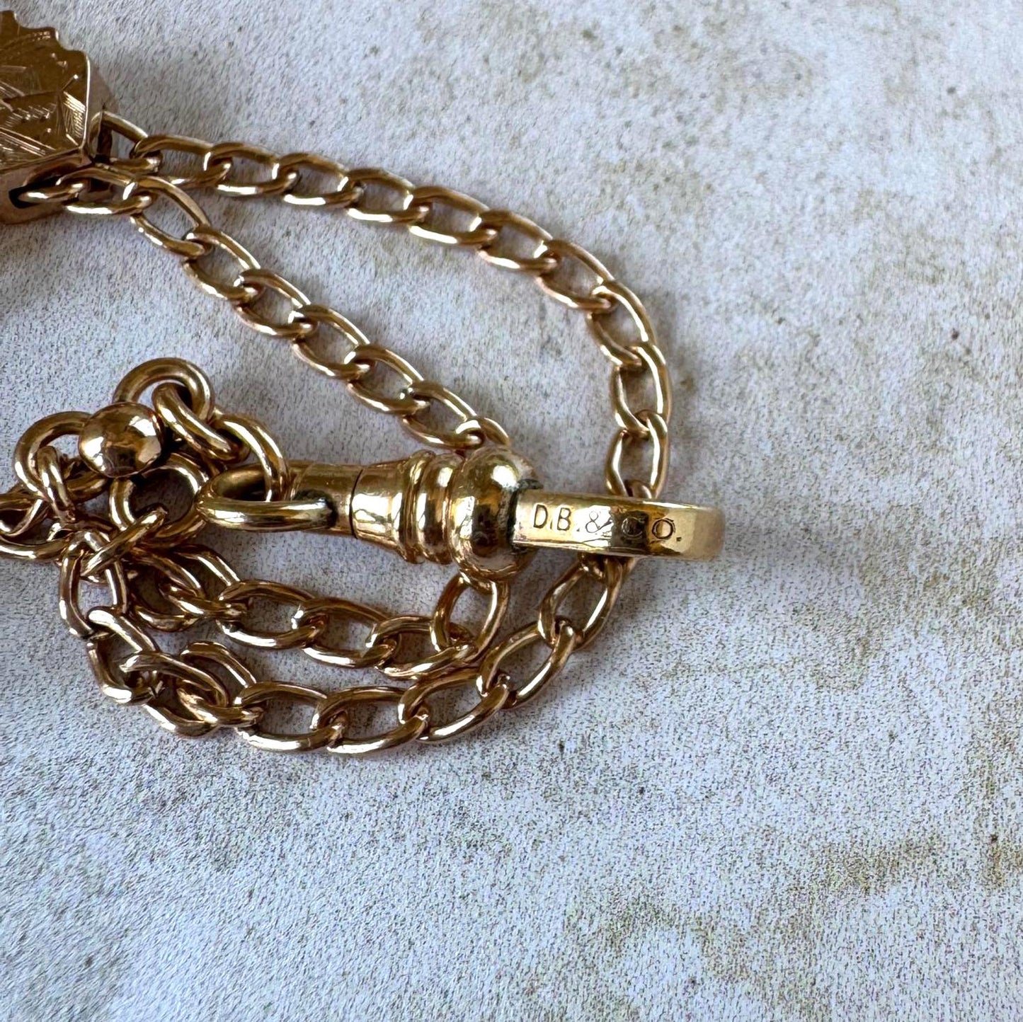 Antique Victorian Rose Gold Albertina Bracelet, Rolled Gold Watch Chain, c1880