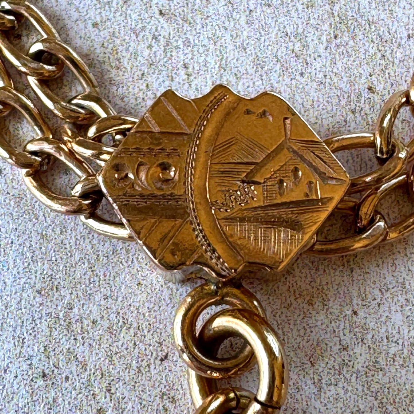 Antique Victorian Rose Gold Albertina Bracelet, Rolled Gold Watch Chain, c1880