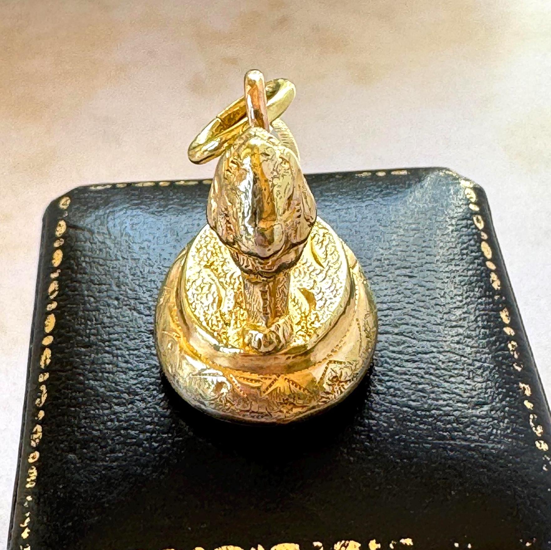 Antique Georgian Pinchbeck Lion Seal Fob | Regency Era Figural Carnelian Pendant