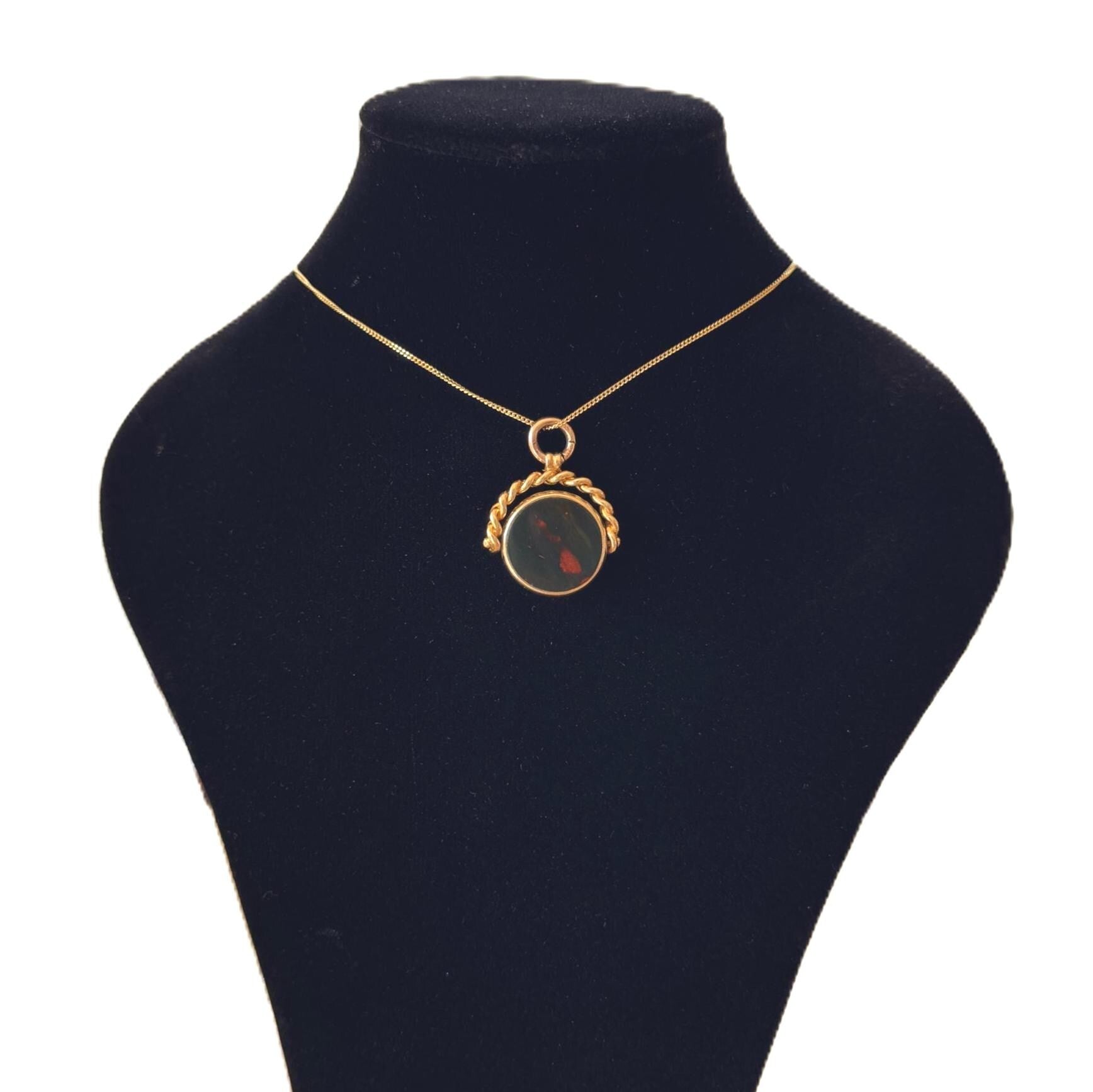 Antique Victorian Rolled Gold Bloodstone & Carnelian Spinning Fob Seal Pendant, Thomas Hopwood