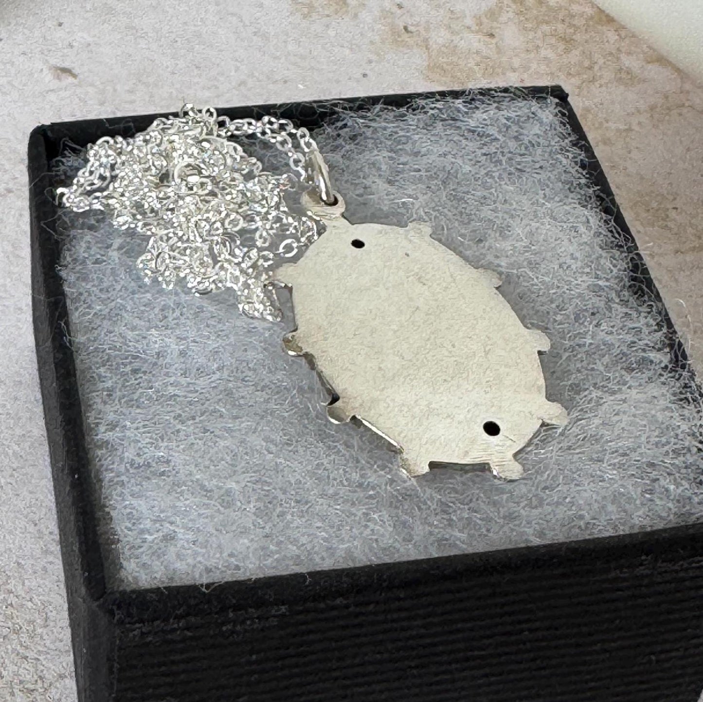 Antique Victorian Engraved Swallow Sterling Silver Pendant Necklace
