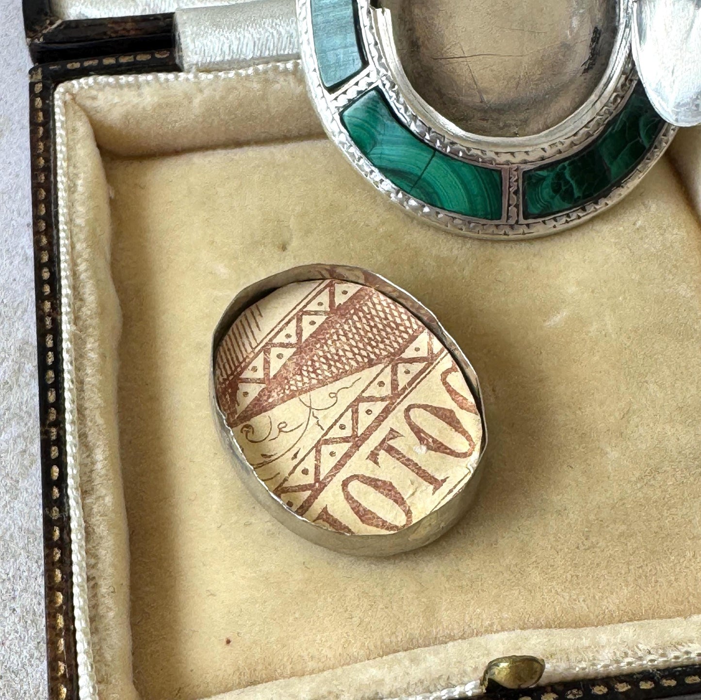 Victorian Scottish Malachite Hidden Locket Brooch | Rare Antique Sterling Silver Scottish Pebble Jewellery
