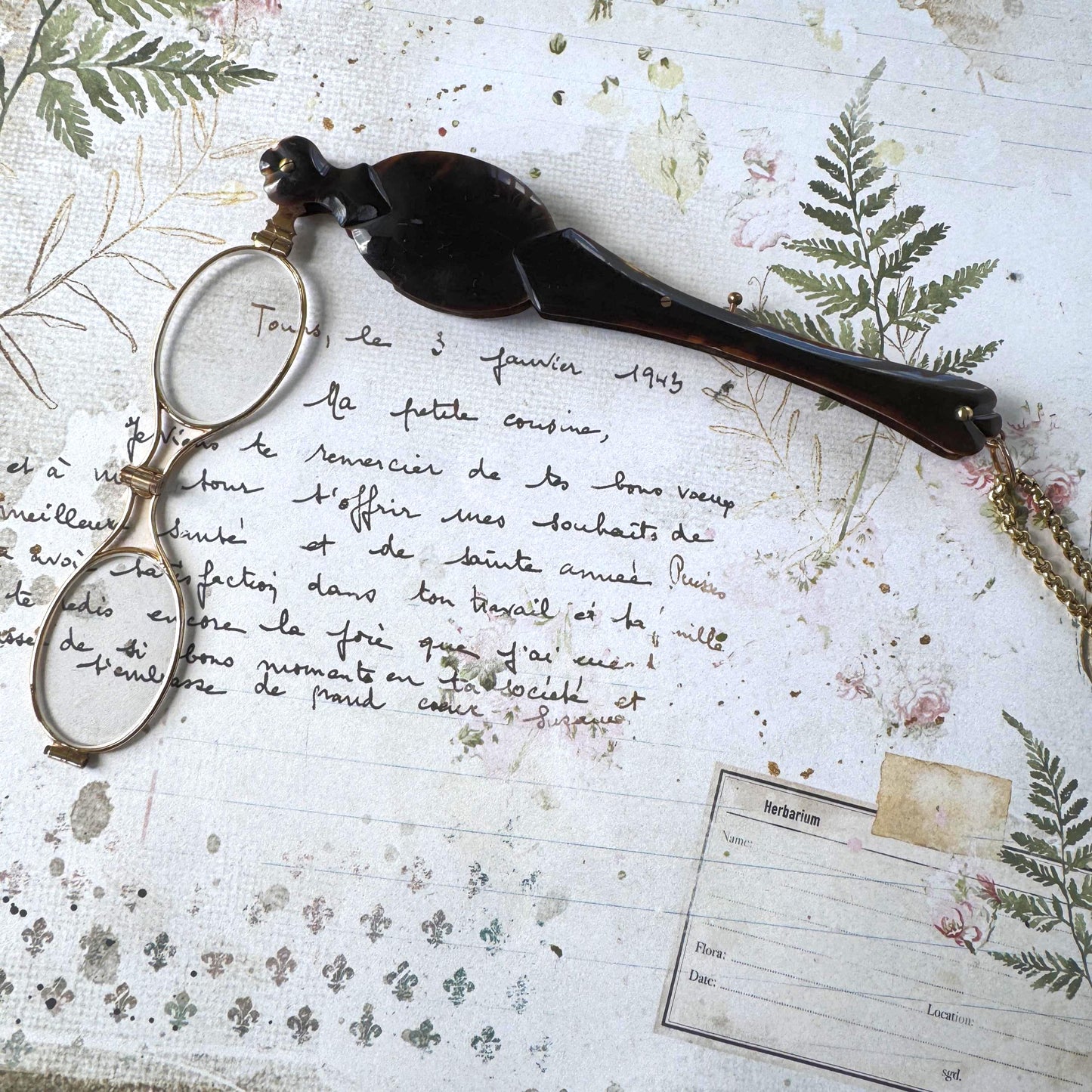 Antique Victorian Simulated Tortoiseshell Metamorphic Lorgnette Folding Spectacles
