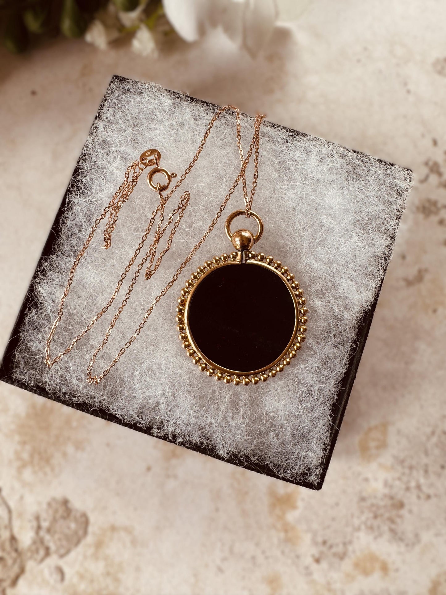 Antique Victorian Bloodstone Pendant Necklace | Rolled Rose Gold Photo Locket Conversion