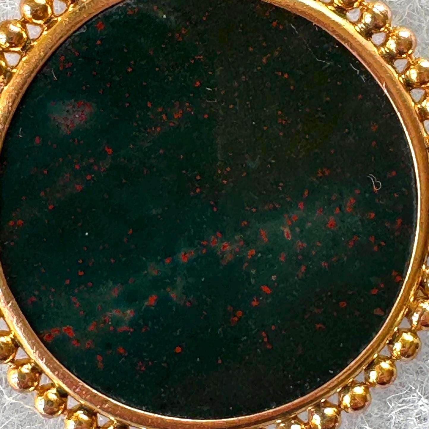 Antique Victorian Bloodstone Pendant Necklace | Rolled Rose Gold Photo Locket Conversion