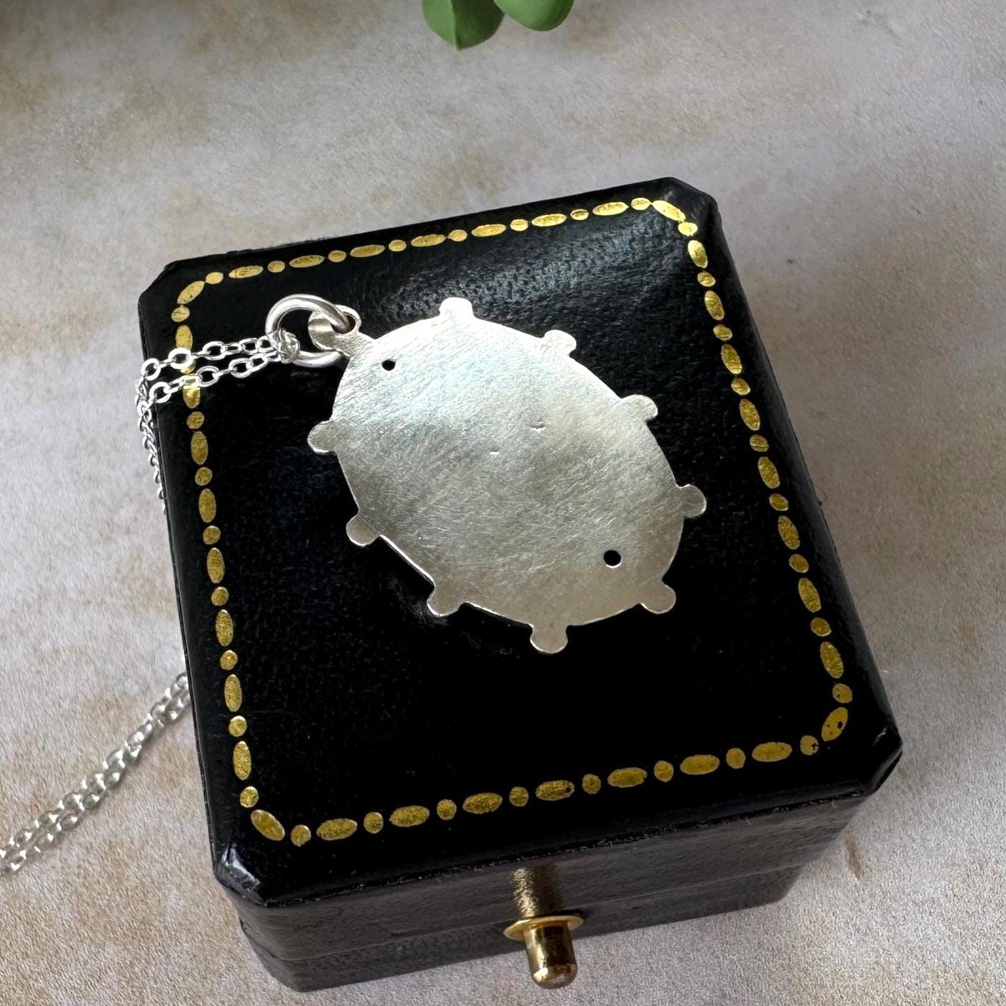 Antique Victorian Crane Pendant | Sterling Silver Aesthetic Japonesque Bird Necklace c1880