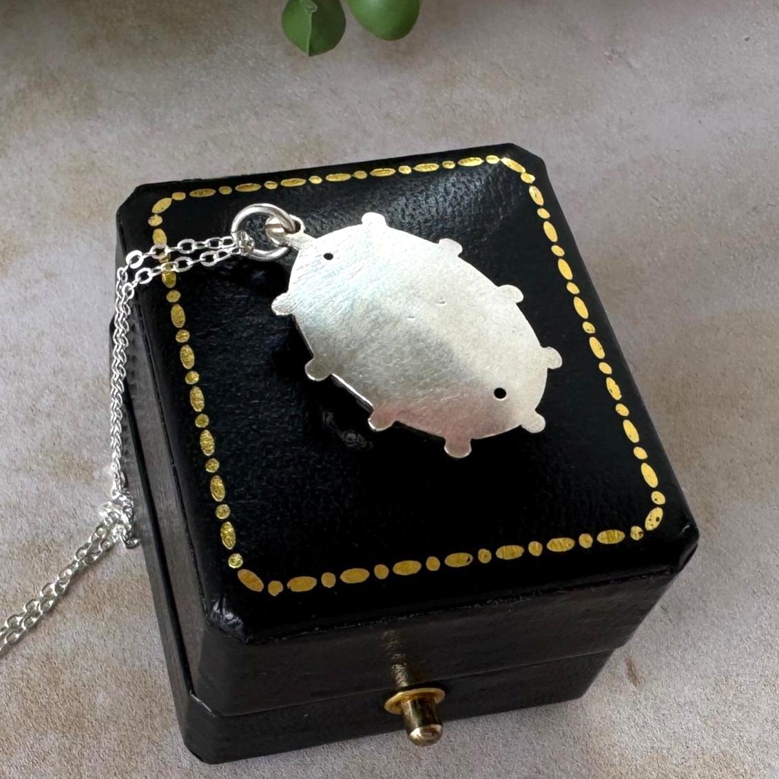 Antique Victorian Crane Pendant | Sterling Silver Aesthetic Japonesque Bird Necklace c1880